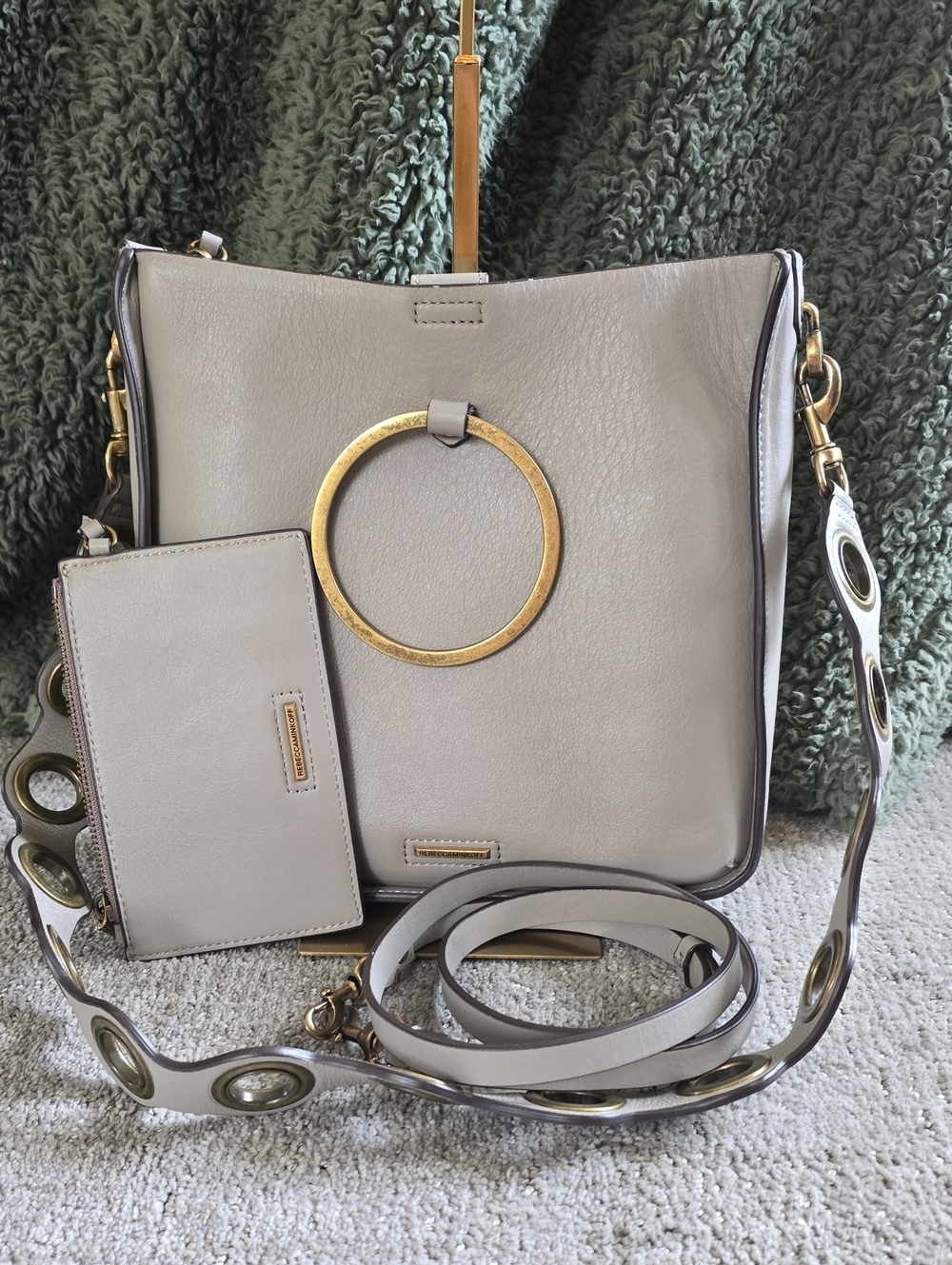 Rebecca Minkoff Gray Bucket Bag With Multiple Removal Straps